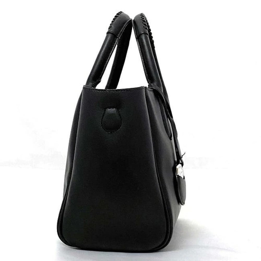 Salvatore Ferragamo Metal Handbag Plain Shoulder Gancini Bag Black Silver